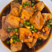 Fried Tofu with Sweet and Spicy Garlic Sauce